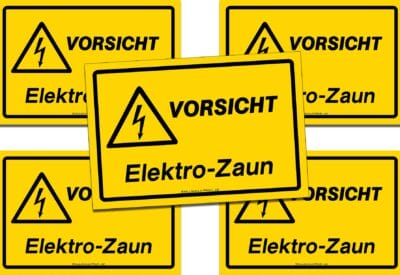 Weideschilder - Vorsicht Elektrozaun 5 Stück 10x15cm